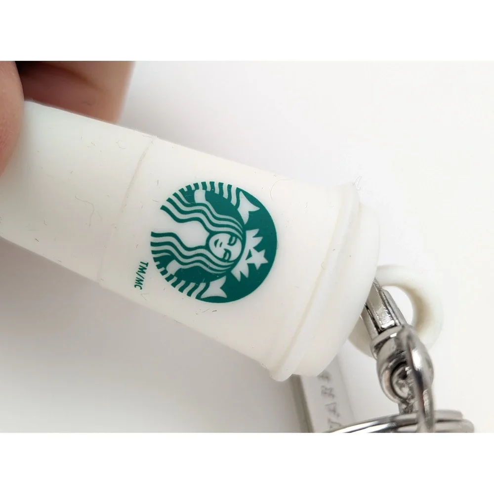 Starbucks Coffee Cup Keychain Miniature Drink Charm Souvenir Green Logo‎